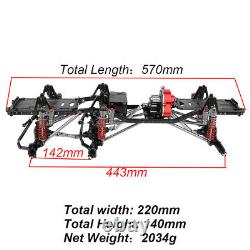 Metal Upgraded 6x6 Chassis Frame with 2 Front Steering Axles for 1/10 RC Crawler