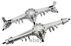 NHX RC Complete Aluminum Front & Rear Axle (2) for SCX10 II -Silver