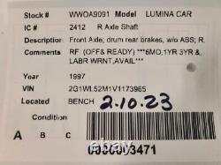 Passenger Axle Shaft Front Axle Drum Rear Brakes Fits 91-99 LUMINA CAR 1672282